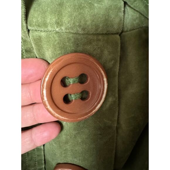 Anthropologie elevenses plush skirt fairy story deep pockets green belted button - Picture 11 of 16